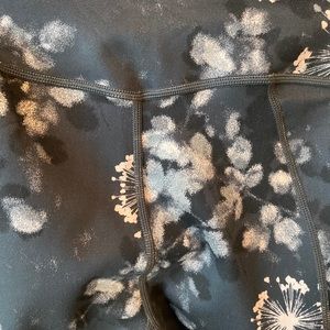 Sweaty Betty Black Leggings with Pale Pink and White Floral Print